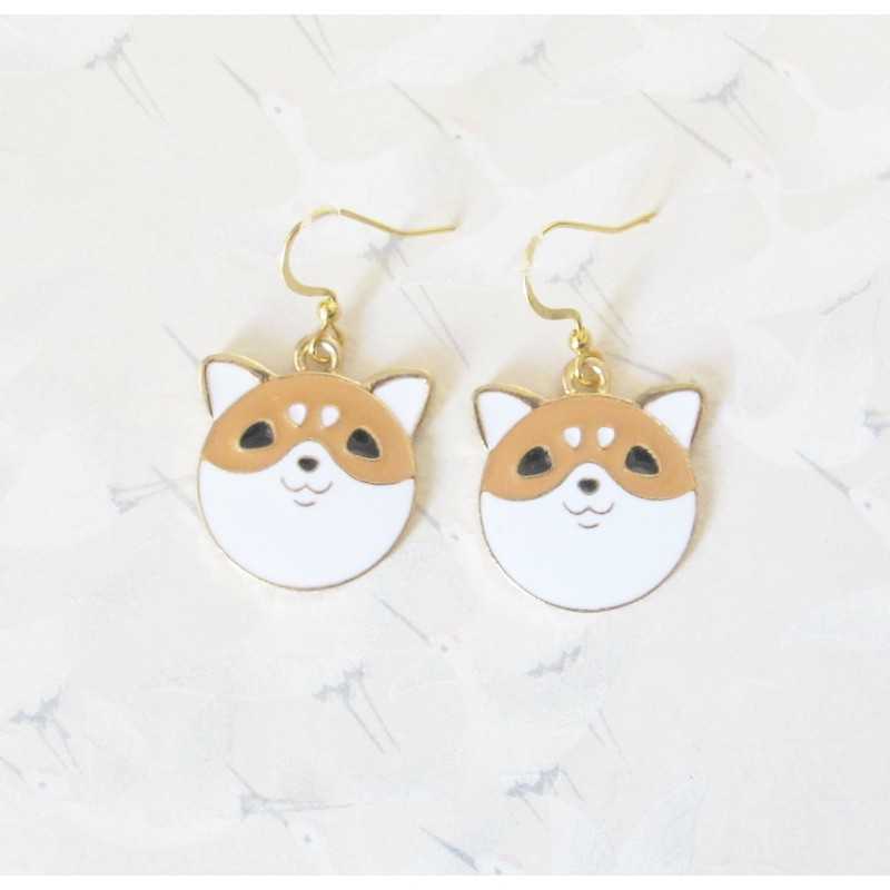 Boucles d’oreilles Shiba Dorées – Acier Inox & Fabrication Française