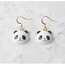 Boucles d'oreilles panda or
