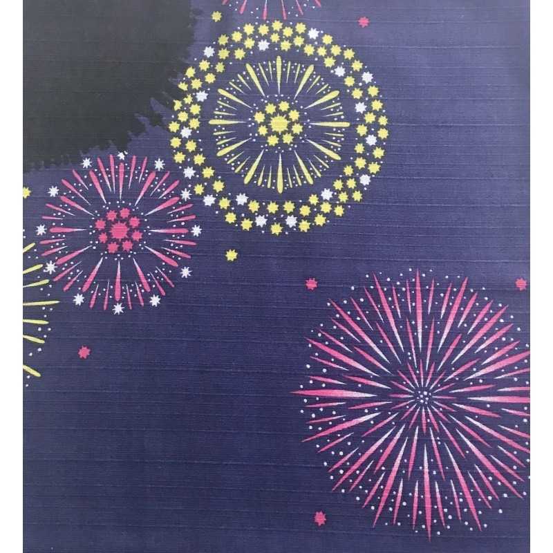 Furoshiki Japonais Motif Feux d’Artifice – 50x50 cm