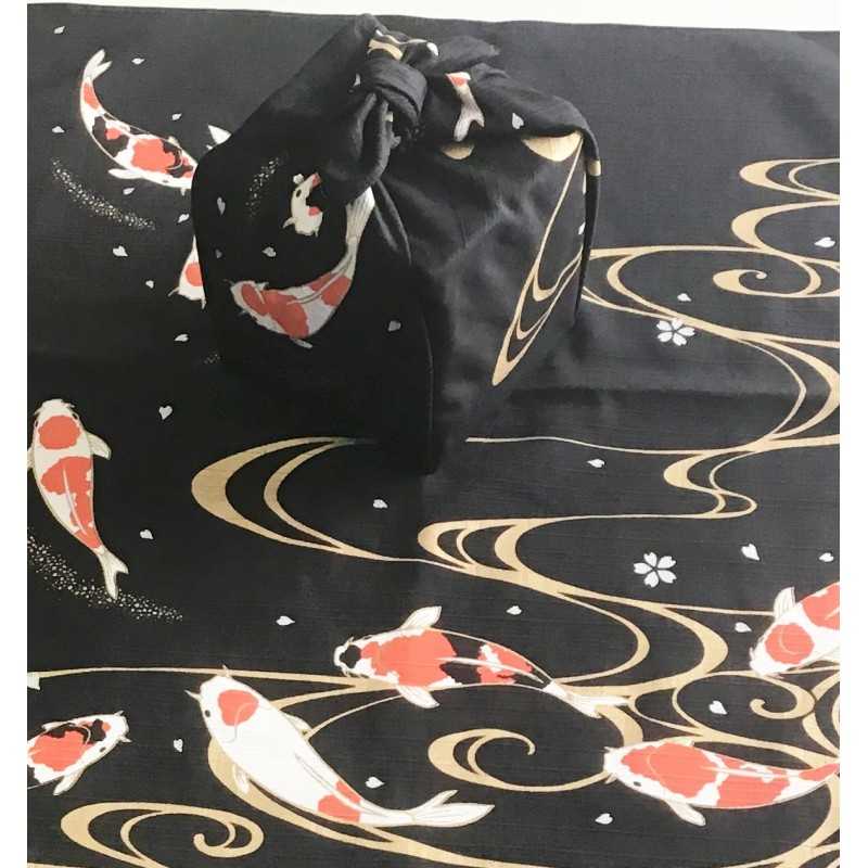 Furoshiki Japonais Motif Carpe Koi – 50x50 cm