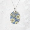 Collier fleurs jaunes japonaises en argent