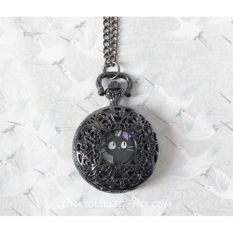 Collier médaillon Jiji chat noir