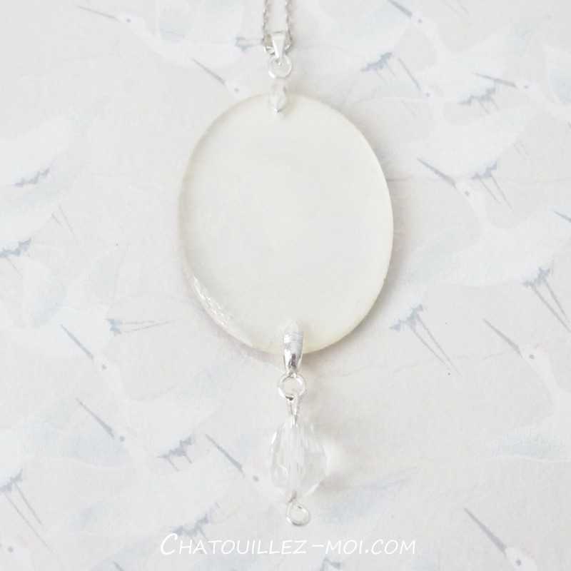 Collier Fleurs – Papier Japonais, Résine et Perle