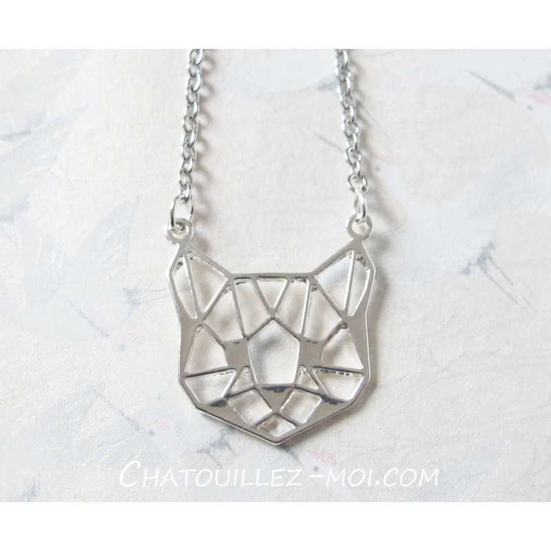 Collier Chat Origami – Bijou Félin Élégant et Moderne