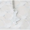 Collier Alice aux Pays des Merveilles – Robe Rose & Chaîne Acier Inoxydable