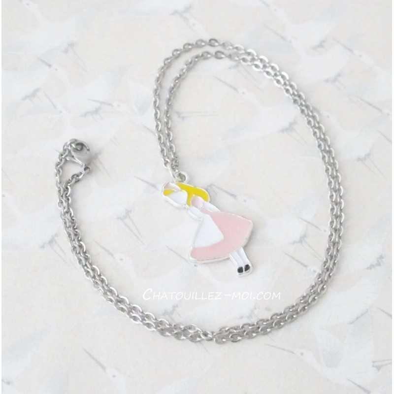 Collier Alice argenté en acier inoxydable