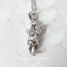 Collier Lapin Blanc d’Alice aux Pays des Merveilles en Métal Argenté