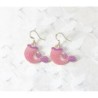 Boucles d'oreilles sirène rose