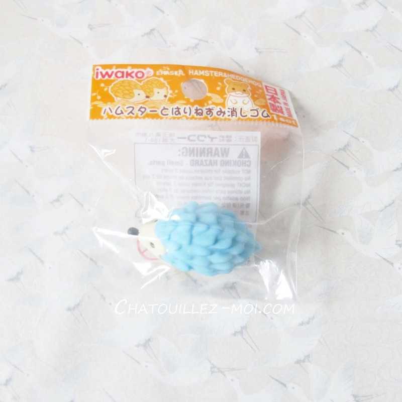 Gomme hérisson bleue Iwako – Gomme japonaise kawaii 2 cm