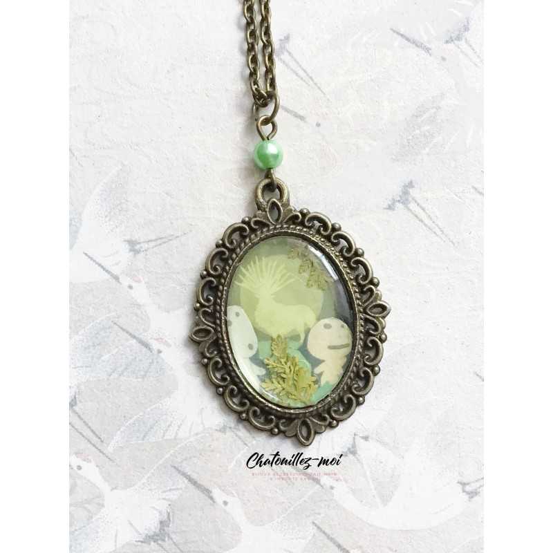 Collier Dieu Cerf et Kodama Princesse Mononoke – Bijou Ghibli Fait Main