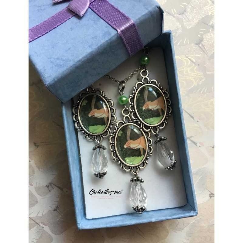 Parure Yakkuru Princesse Mononoke – Collier & Boucles d’Oreilles