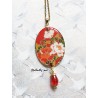 Collier Fleurs Japonaises Rouge – Élégance et Raffinement