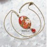 Collier Fleurs Japonaises Rouge – Élégance et Raffinement
