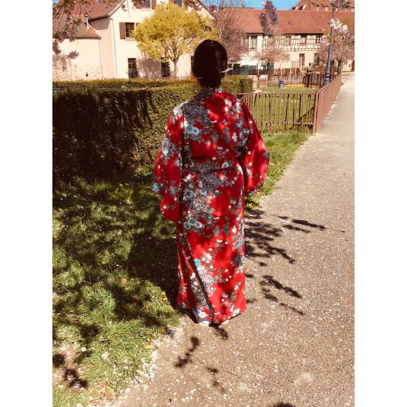 Yukata rouge foncé