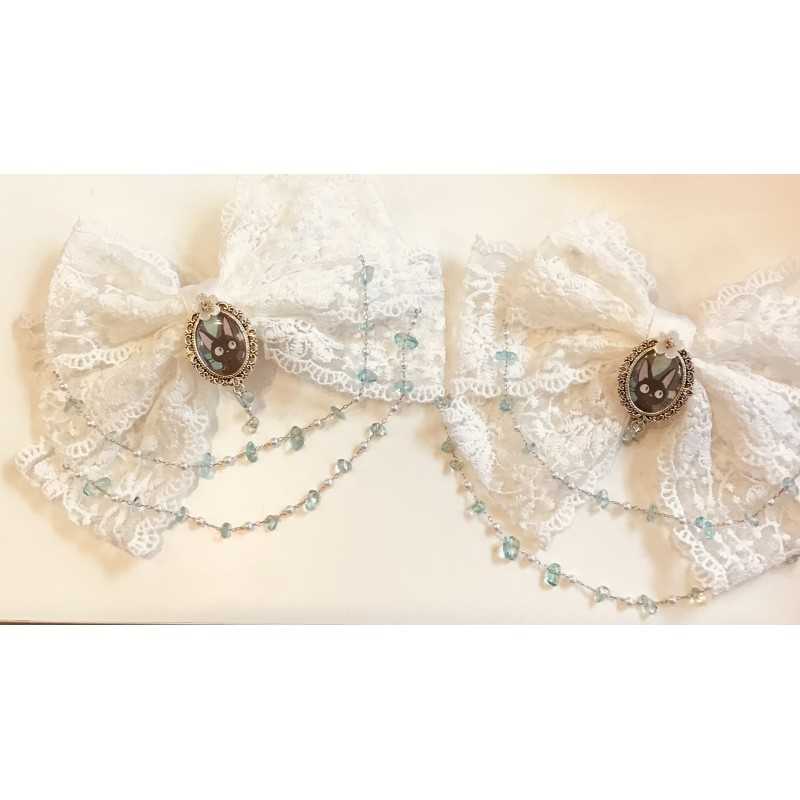 Barrette blanche Jiji – Pince à cheveux inspirée de Kiki la Petite Sorcière
