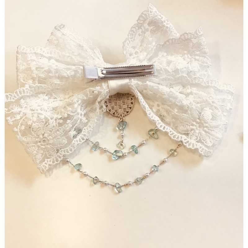 Barrette blanche Jiji – Pince à cheveux inspirée de Kiki la Petite Sorcière