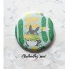 Badge Totoro qui mange du maïs – Mon voisin Totoro