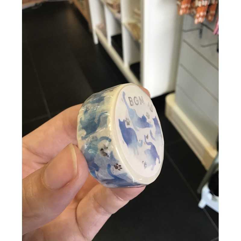 Washi tape chat bleu