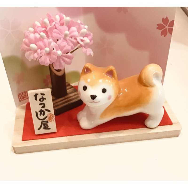 Shiba de Printemps en Porcelaine et Son Décor – Import Japon