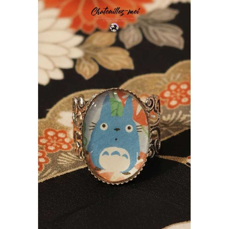 Bague Totoro réglable – Bijou artisanal inspiré du Japon