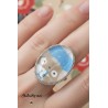 Bague Totoro réglable en métal argenté, résine et papier 🇫🇷