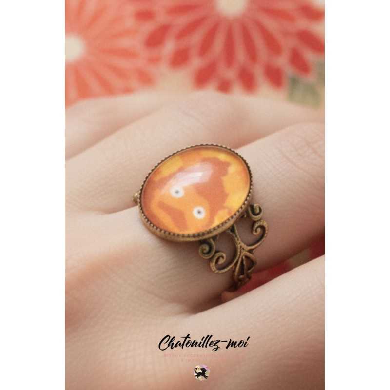 Bague Calcifer Réglable – Bijou Inspiré du Château Ambulant 🔥