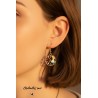 Boucles d’oreilles Alice en métal doré – Bijoux féériques faits main