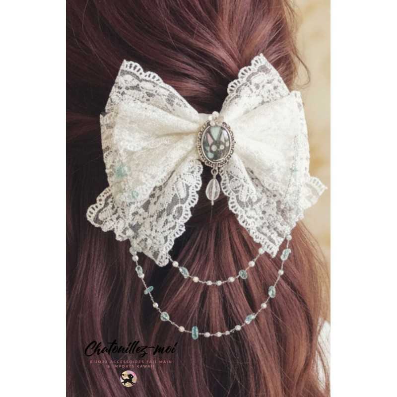 Barrette blanche Jiji – Pince à cheveux inspirée de Kiki la Petite Sorcière