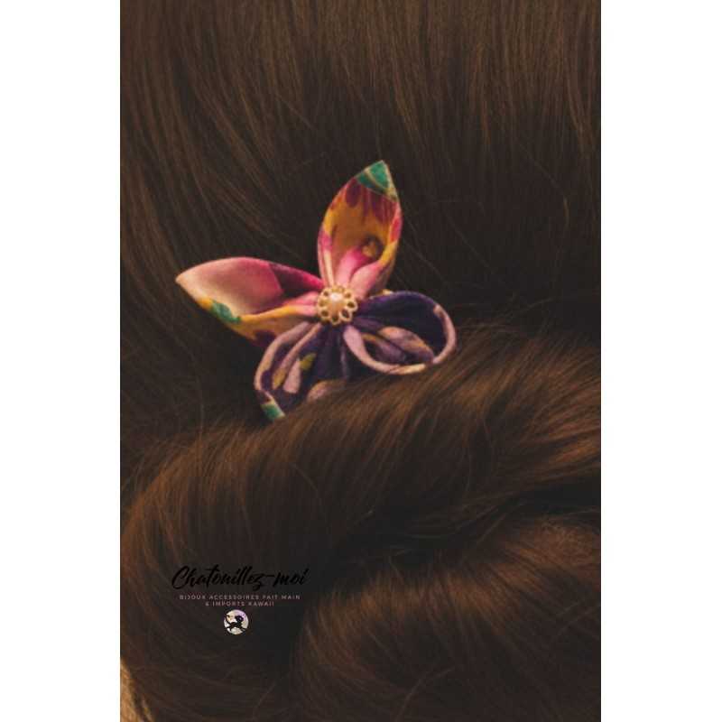 Peigne à cheveux papillon violet – Modèle unique fait main