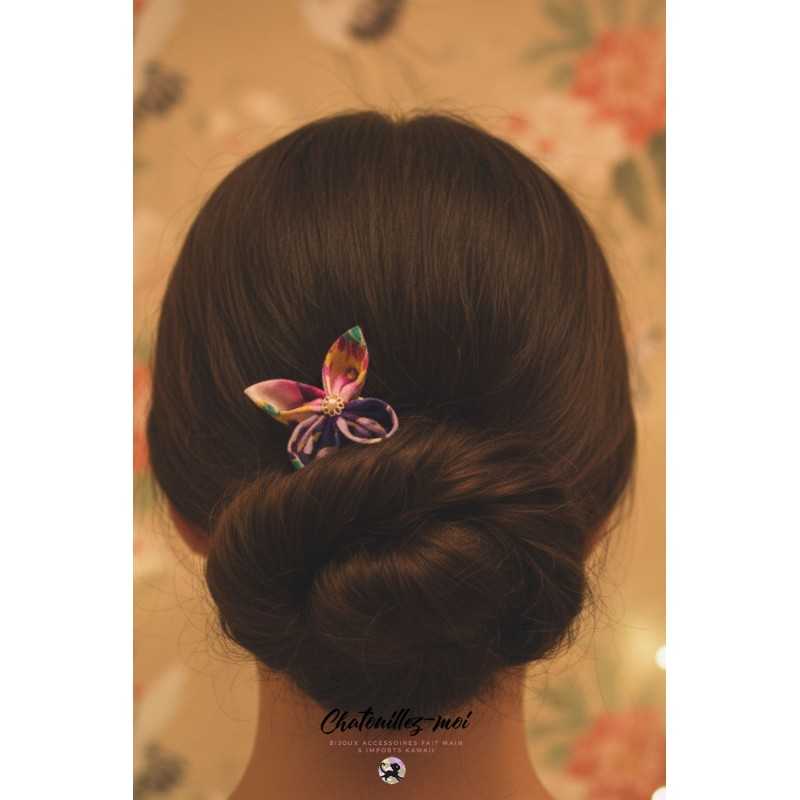 Peigne à cheveux papillon violet – Modèle unique fait main
