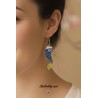 Boucles d’oreilles carpe koi bleu – Bijou artisanal inspiré du Japon
