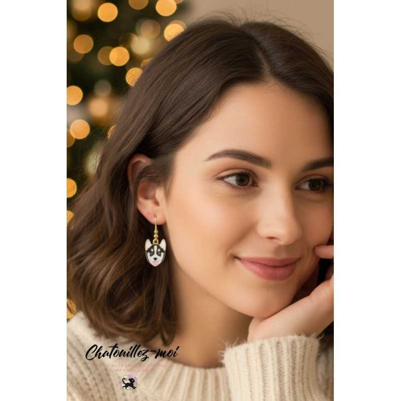 Boucles d’oreilles Husky Dorées – Acier Inox & Fabrication Française