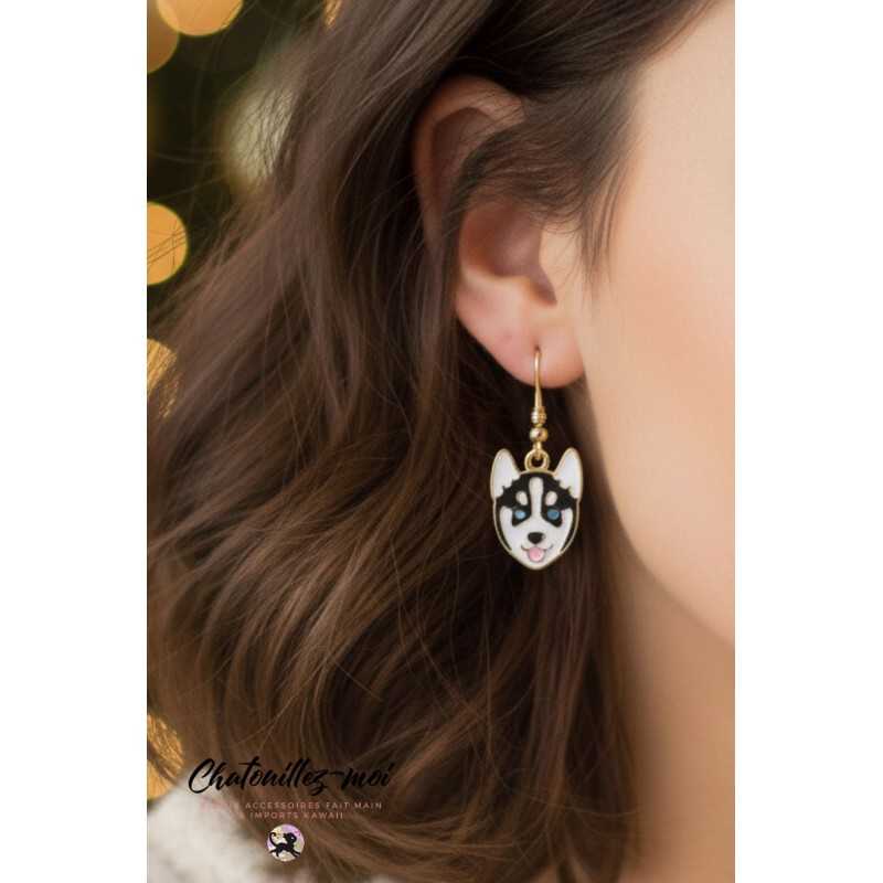 Boucles d’oreilles Husky Dorées – Acier Inox & Fabrication Française