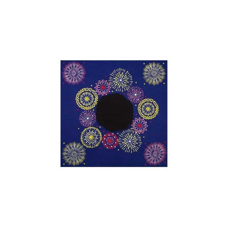 Furoshiki Japonais Motif Feux d’Artifice – 50x50 cm