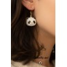 Boucles d’oreilles panda en métal doré – Bijou fantaisie