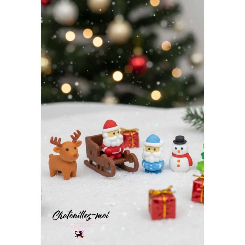 Lot de 6 Gommes de Noël – Gommes Fantaisie Japonaises