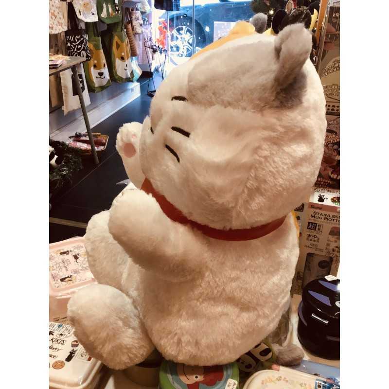 Peluche Chat Amuse – Grand Chat Kawaii 40 cm – Chat Blanc