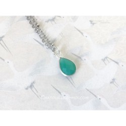 Collier pierre onyx verte