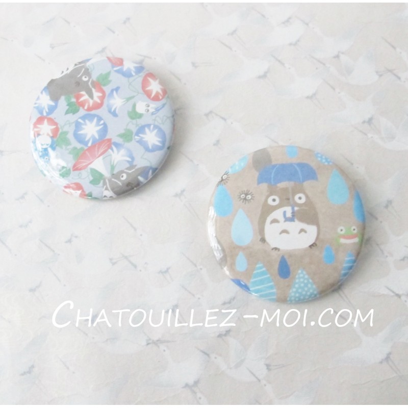 2 Badges Totoro, mon voisin Totoro parapluie