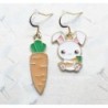 Boucles d'oreilles lapin blanc et carotte