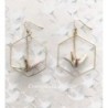 Boucles d'oreilles hexagones et origami grue