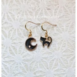 Boucles d'oreilles chat et...