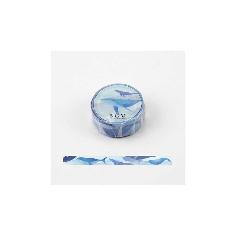 Washi tape baleine – Ruban décoratif BGM pour papeterie créative