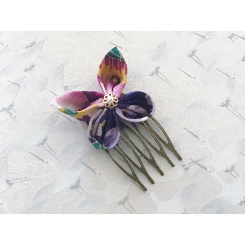 Peigne papillon violet