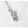 Collier Lapin Blanc d’Alice aux Pays des Merveilles en Métal Argenté