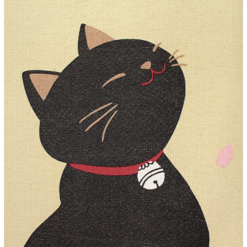 Noren chats noirs et sakura