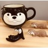 Repose Baguettes Loutre Foncé en Céramique – Import Japonais